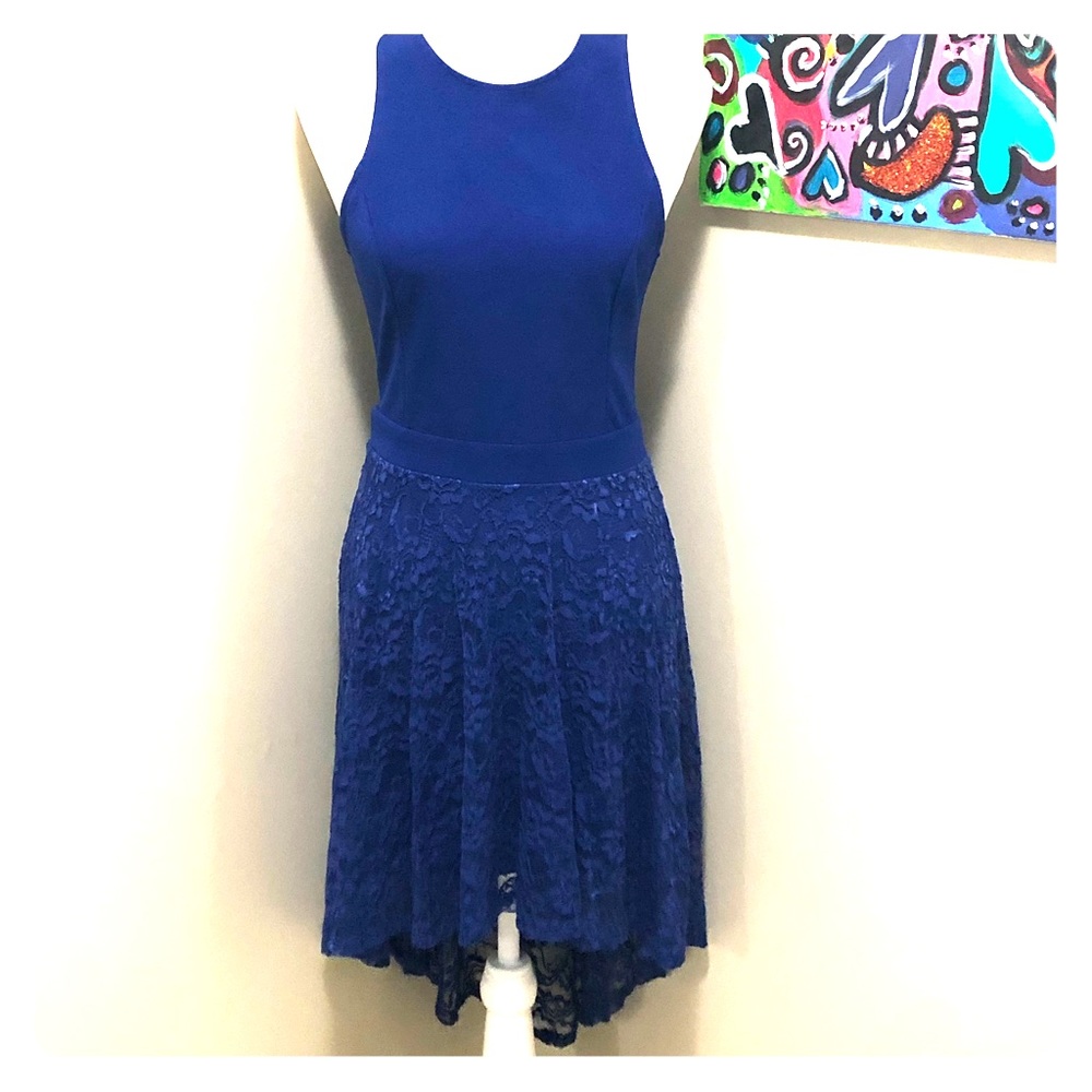 Lush royal blue high low dress